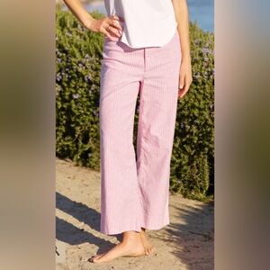 Frank & Eileen Pink Striped Wexford Linen Pant, sz 10